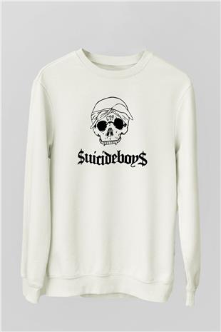 Suicideboys - $uicideboy$ Baskılı Beyaz Unisex Sweatshirt