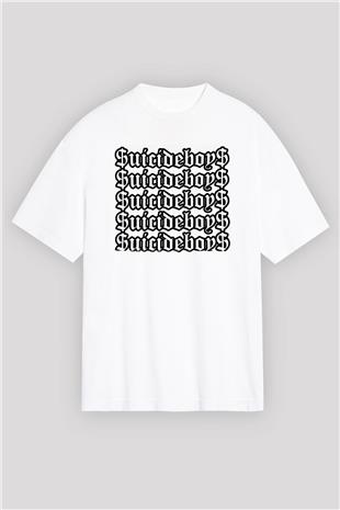 Suicideboys - $uicideboy$ Baskılı Beyaz Unisex Oversize Tişört - Tshirt