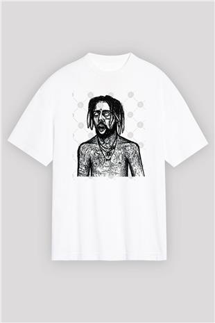 Suicideboys - $uicideboy$ Baskılı Beyaz Unisex Oversize Tişört - Tshirt
