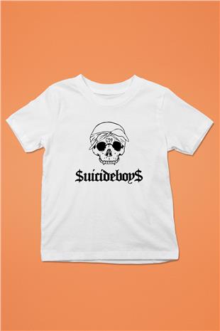 Suicideboys - $uicideboy$ Baskılı Beyaz Unisex Beyaz Çocuk Tişört - Tshirt