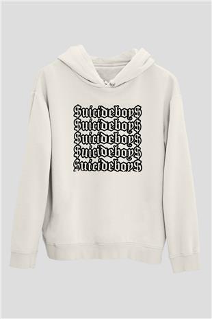 Suicideboys - $uicideboy$ Baskılı Beyaz Unisex Kapüşonlu Sweatshirt