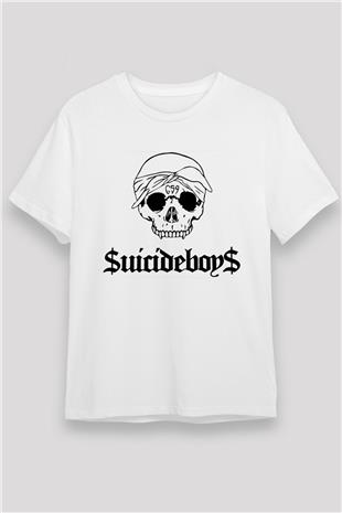 Suicideboys - $uicideboy$ Baskılı Unisex Beyaz Tişört - Tshirt