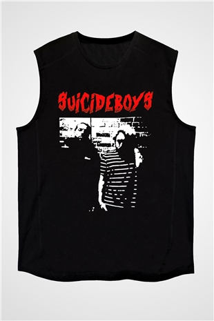 Suicideboys - $uicideboy$ Baskılı Unisex Siyah Kolsuz Tişört - Tshirt