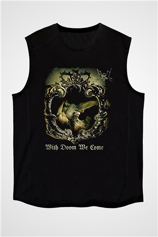 Summoning Baskılı Unisex Siyah Kolsuz Tişört - Tshirt