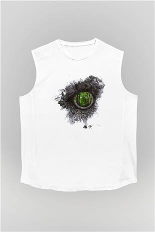 Summoning Baskılı Unisex Siyah Kolsuz Tişört - Tshirt