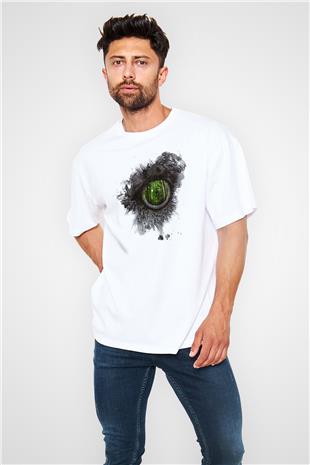 Summoning Baskılı Unisex Siyah Oversize Tişört - Tshirt