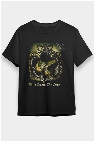 Summoning Baskılı Unisex Siyah Tişört - Tshirt