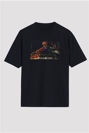 Super Metroid Cartridge Art Siyah Oversize Tişört