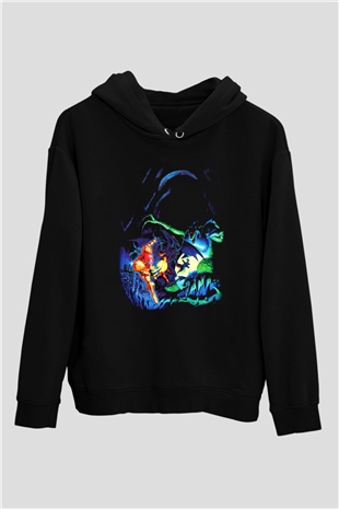 Super Metroid Cartridge Art Siyah Unisex Kapüşonlu Sweatshirt