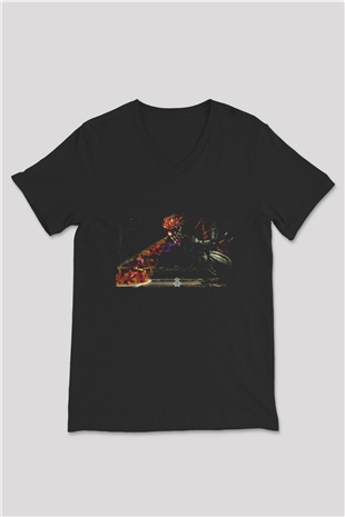 Super Metroid Cartridge Art Siyah Unisex  V Yaka Tişört
