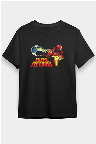 Super Metroid Cartridge Art Siyah Unisex Tişört