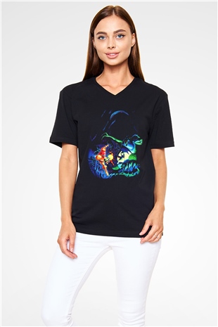 Super Metroid Cartridge Art Siyah Unisex V Yaka Tişört