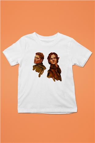 Supernatural Baskılı Beyaz Unisex Beyaz Çocuk Tişört - Tshirt