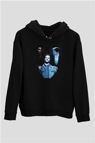 Supernatural Baskılı Unisex Siyah Hoodie