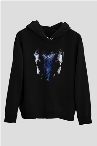 Supernatural Baskılı Unisex Siyah Hoodie