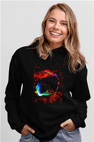 Süpernova Siyah Unisex Hoodie