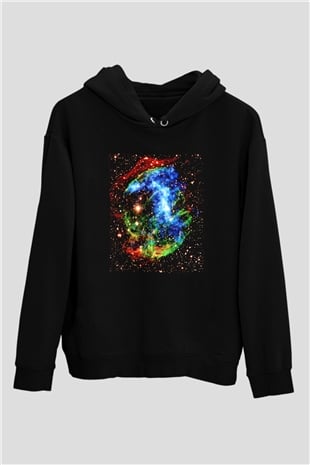 Süpernova Siyah Unisex Hoodie