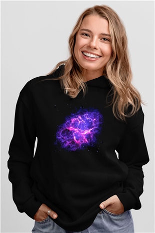 Süpernova Siyah Unisex Hoodie