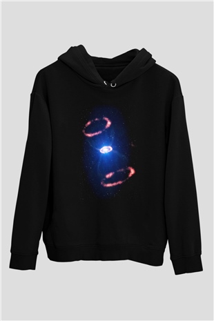 Süpernova Siyah Unisex Hoodie