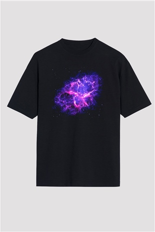 Süpernova Siyah Unisex Oversize Tişört T-Shirt