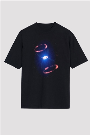 Süpernova Siyah Unisex Oversize Tişört T-Shirt