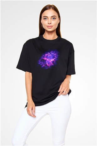 Süpernova Siyah Unisex Oversize Tişört T-Shirt