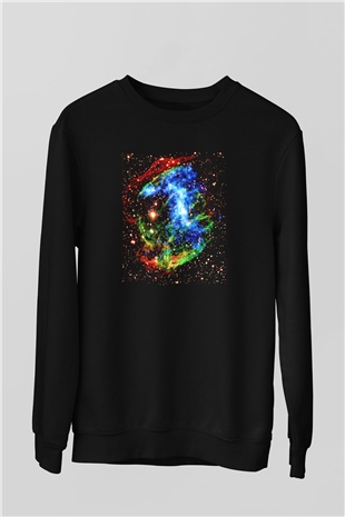 Süpernova Siyah Unisex Sweatshirt