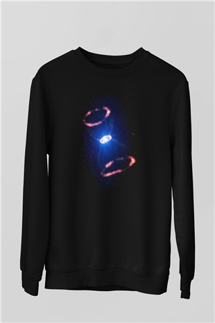 Süpernova Siyah Unisex Sweatshirt