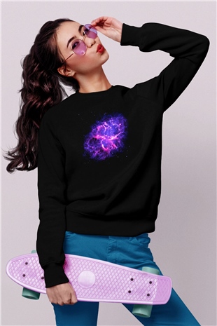 Süpernova Siyah Unisex Sweatshirt