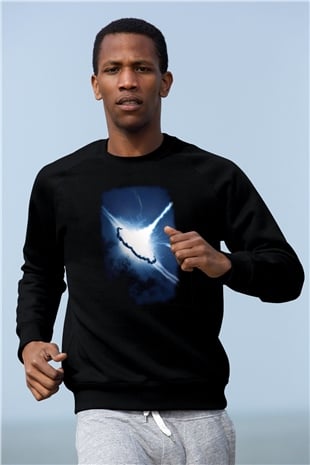 Süpernova Siyah Unisex Sweatshirt