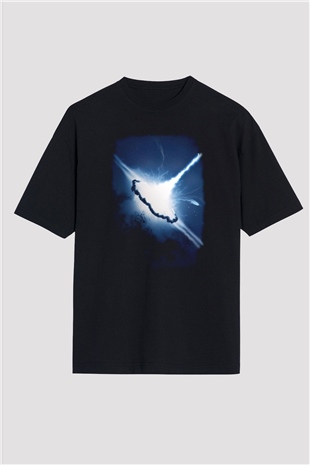 Süpernova Siyah Oversize Tişört Oversize T-shirt - TişörtFabrikası