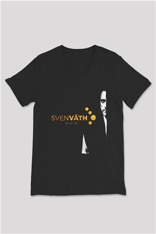 Sven Vath Siyah Unisex V Yaka Tişört