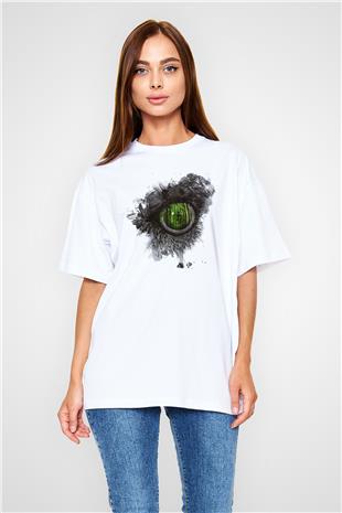 Swallow The Sun Baskılı Beyaz Unisex Oversize Tişört - Tshirt
