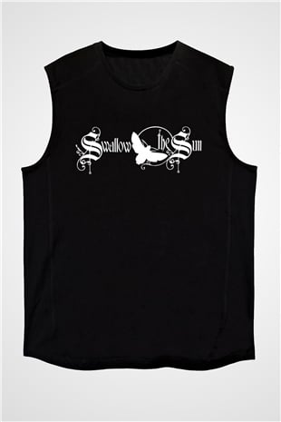 Swallow The Sun Baskılı Unisex Siyah Kolsuz Tişört - Tshirt