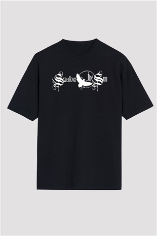 Swallow The Sun Baskılı Unisex Siyah Oversize Tişört - Tshirt