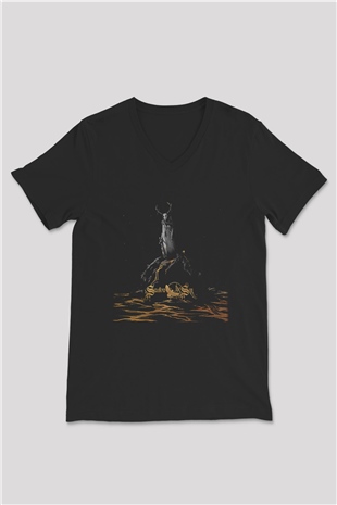 Swallow The Sun Baskılı Unisex Siyah V Yaka Tişört - Tshirt