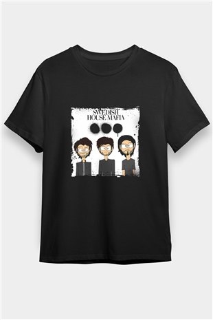 Swedish House Mafia Baskılı Unisex Siyah Tişört