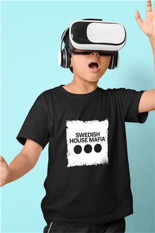 Swedish House Mafia Baskılı Unisex Siyah Çocuk Tişört