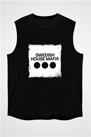 Swedish House Mafia Baskılı Unisex Siyah Kolsuz Tişört