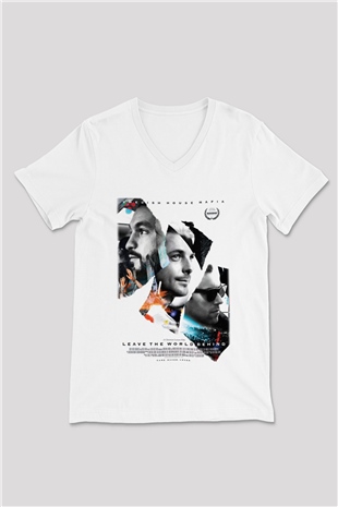 Swedish House Mafia Beyaz Unisex V Yaka Tişört T-Shirt