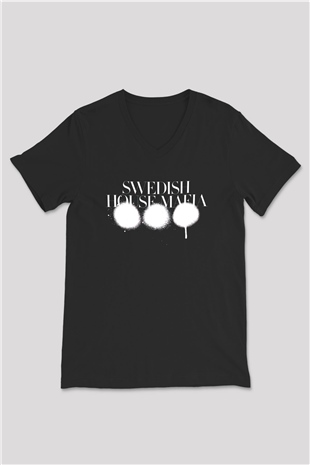 Swedish House Mafia Siyah Unisex V Yaka Tişört