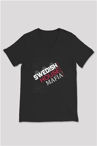 Swedish House Mafia Siyah Unisex V Yaka Tişört