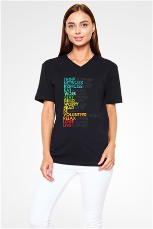 Swedish House Mafia Siyah Unisex V Yaka Tişört T-Shirt