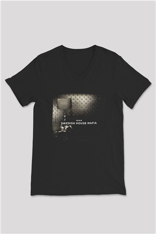 Swedish House Mafia Siyah Unisex V Yaka Tişört