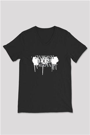 Swedish House Mafia Siyah Unisex V Yaka Tişört