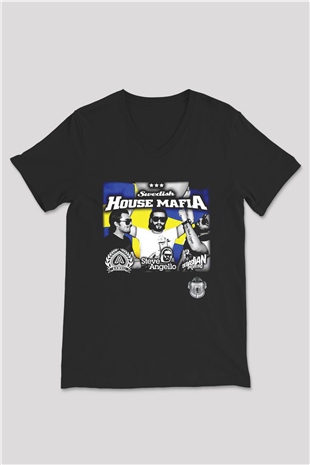 Swedish House Mafia Siyah Unisex V Yaka Tişört T-Shirt