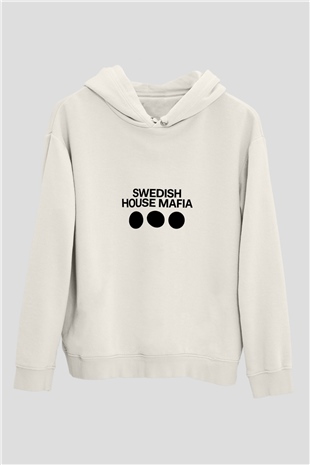 Swedish House MafiaBaskılı Beyaz Hoodie