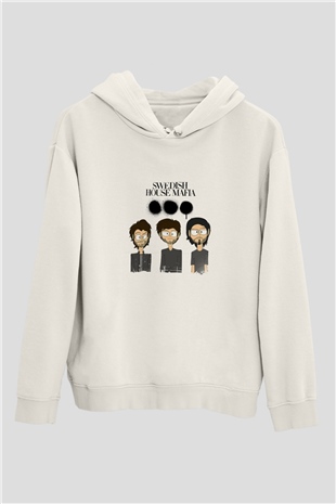 Swedish House MafiaBaskılı Beyaz Hoodie