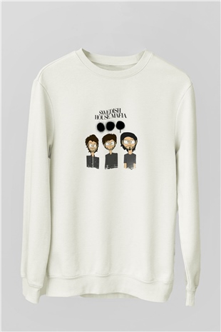 Swedish House MafiaBaskılı Beyaz Sweatshirt