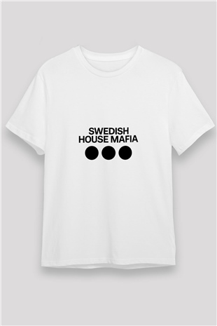 Swedish House MafiaBaskılı Beyaz Tişört